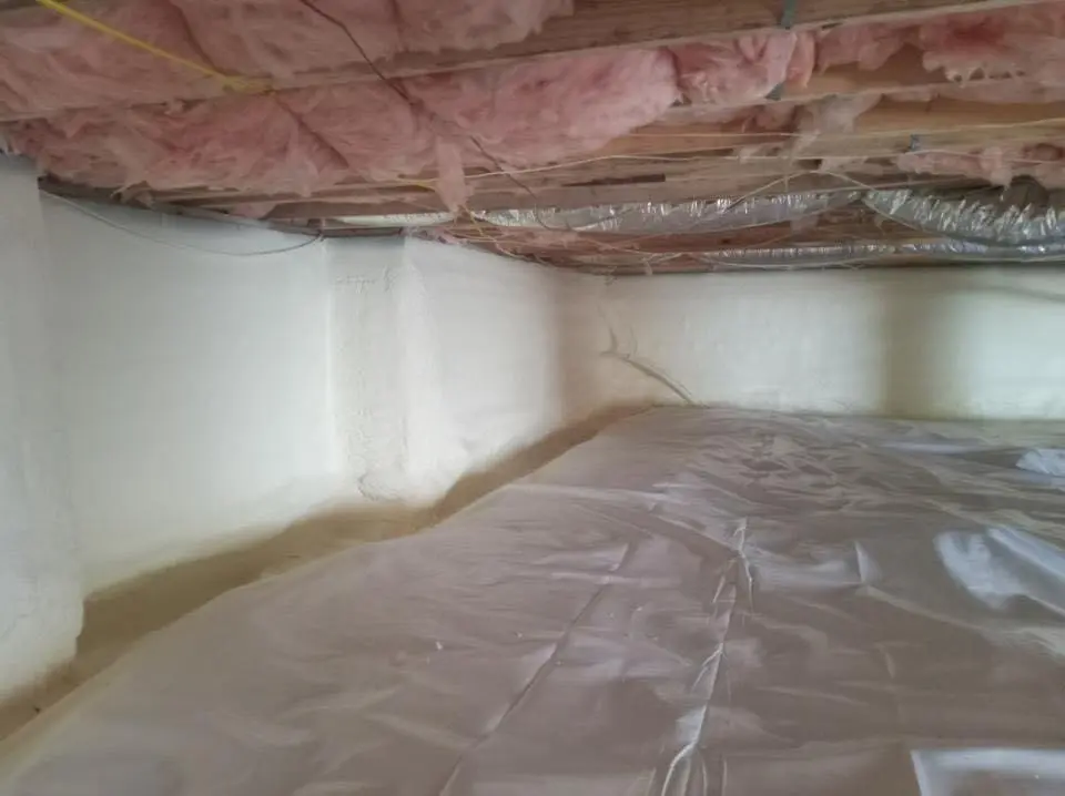 Crawl space encapsulation with closed-cell spray foam for Attic Insulation in Barre